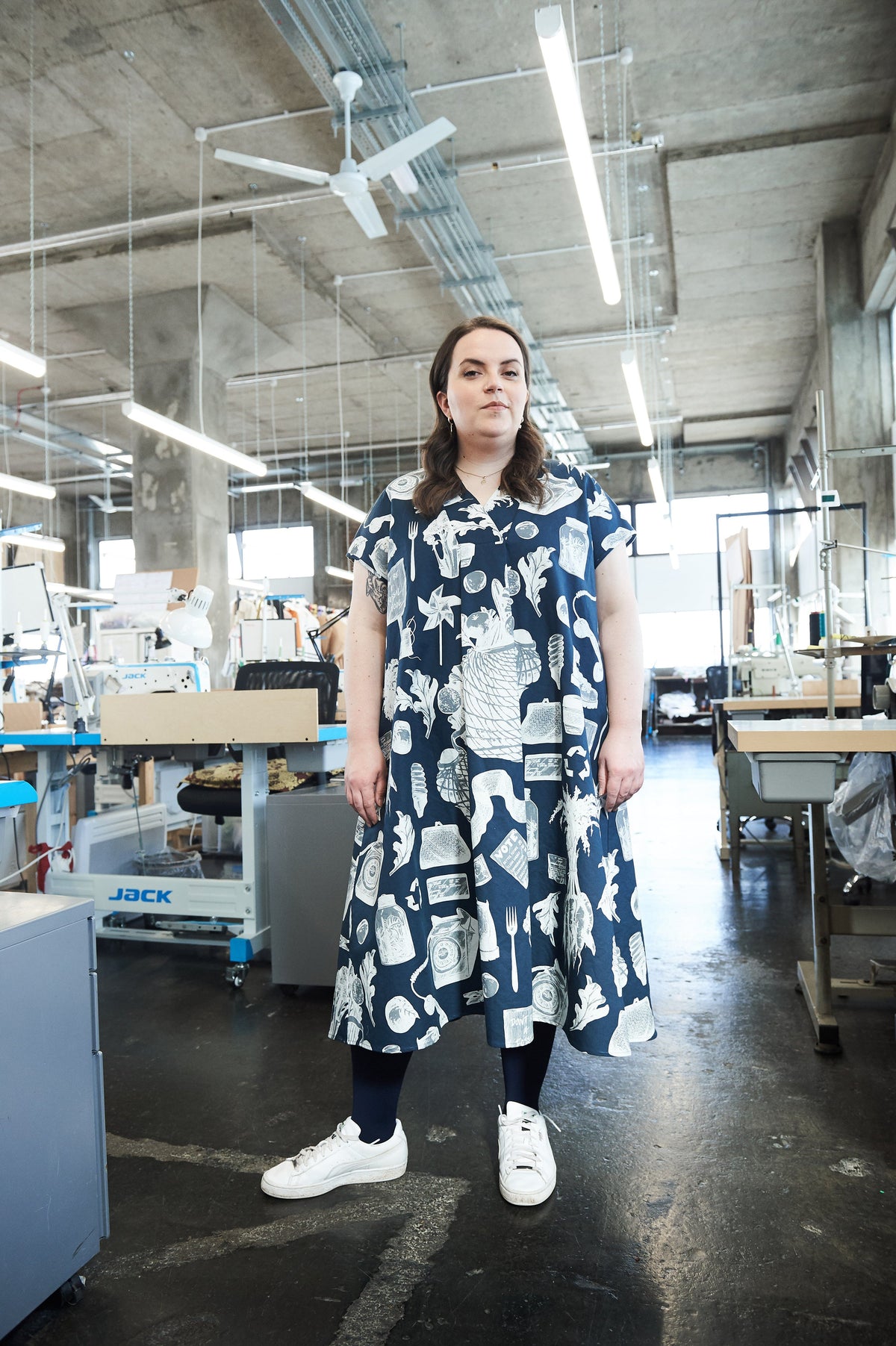 Light Blue Dress in Organic Cotton Hemp SAMPLE Gung Ho London