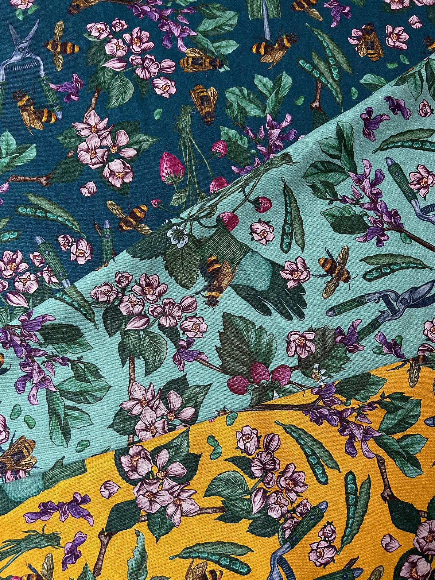 Signature Bee Mint Furnishing Fabric