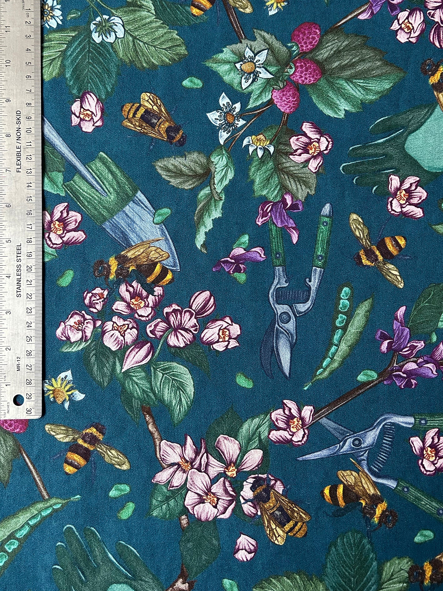 Signature Bee Teal Furnishing Fabric