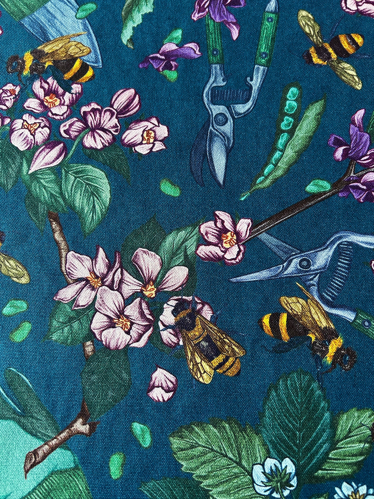 Signature Bee Teal Furnishing Fabric